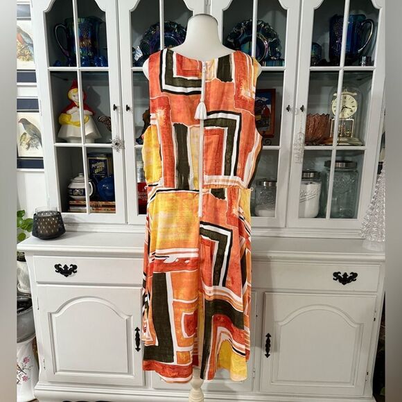 Lane Bryant Multicolor Geometric Print Women's Dress Size 18 NWT Sleeveless - Picture 4 of 6